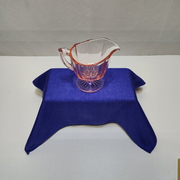 Heisey Flamingo Pink Depression Glass Footed Creamer Circa 1930s Excellent Cond. - Picture 4 of 8